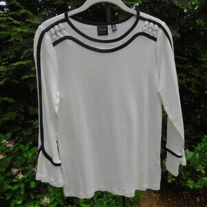 Rafaella Soft & Stretchy Embellished Bell-Sleeve Top